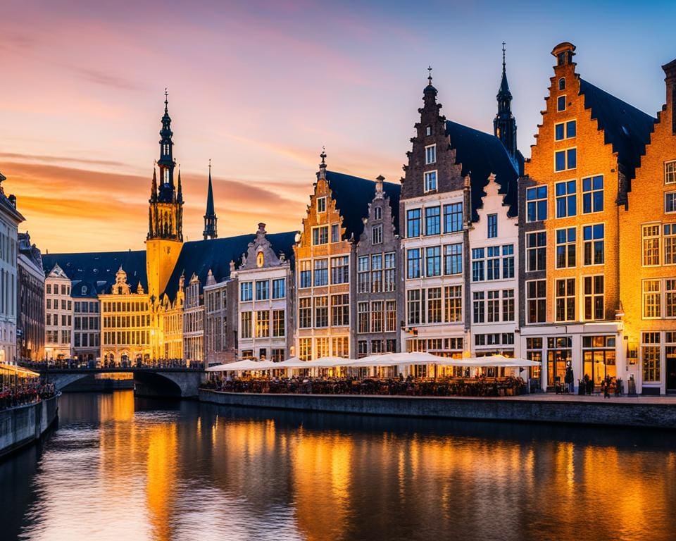 Stadhuis van Gent en Graslei Korenmarkt