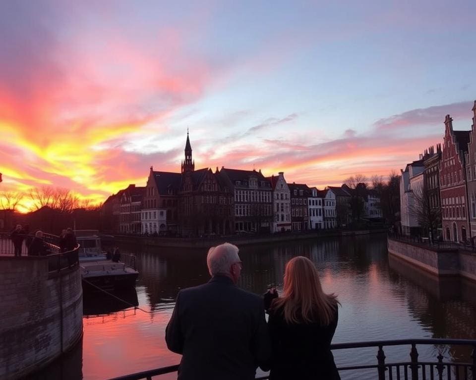 zonsondergang beleven in Gent